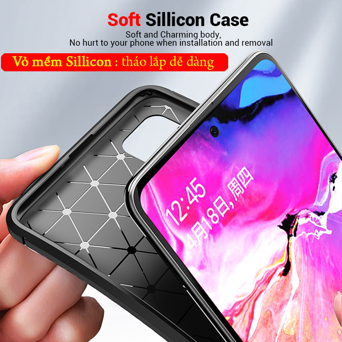 Ốp lưng A32 4G LT Carbon Fiber Case chống bám vân tay 2